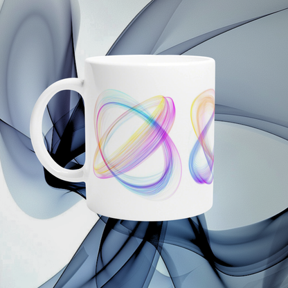 Bunte Farbwirbel Spiral Tasse | Wichtelgeschenk | Abstrakt | Keramik 330 ml | Weihnachtsgeschenk