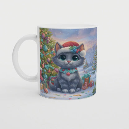 Weihnachtstasse Katze – Lustige Wintertasse für Katzenfans, Freund oder Freundin – Geschenkidee Weihnachten