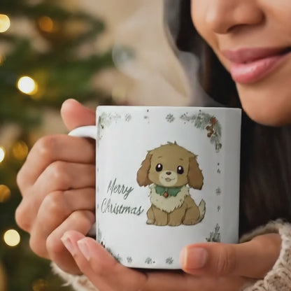 Süße Hundetasse zu Weihnachten – Geschenkidee für Kollegin, Freundin oder Familie – Winter Wichtelgeschenk