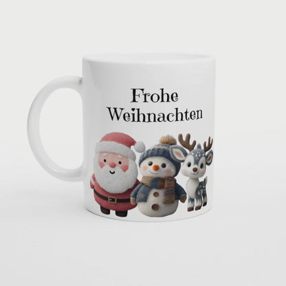 Tasse "Frohe Weihnachten" Santa, Schneemann, Rentier. Süße Weihnachtstasse. Wichtelgeschenk, Nikolaus Geschenk