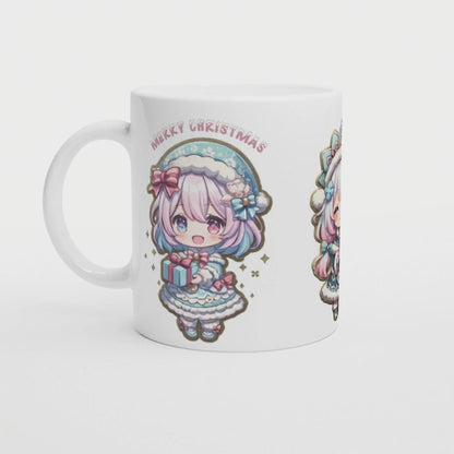 Süße KAngel inspirierte Chibi Tasse "Merry Christmas" Wichtelgeschenk Kollegin, Geschenk beste Freundin, Anime & cartoon, Christmas