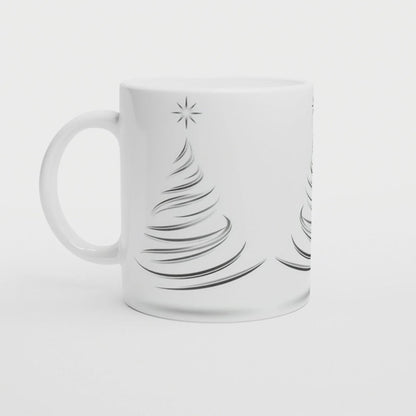 Minimalistische Tasse, Weihnachtsbaum, Geschenk Mann, Wichtelgeschenk, Moderne Weihnachtstasse, Skandi
