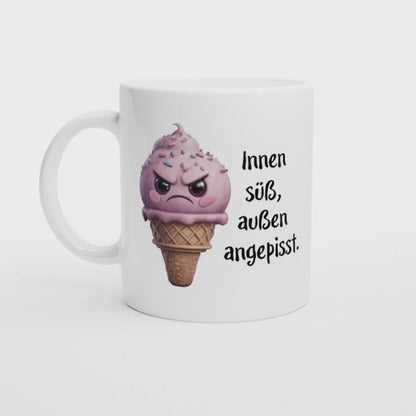 Angepisst – Lustige Eistüten-Tasse für alle mit süß-saurer Laune! Freunde Tasse, WG Humor