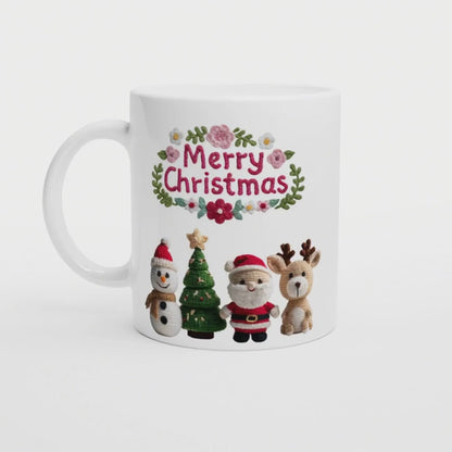 Merry Christmas Crochet Friends | Amigurumi Tasse | Geschenkidee für Familie, Freunde & Kollegen | Winter Edition