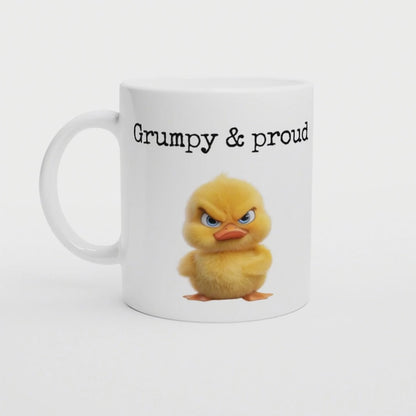 Grumpy & proud | Lustige Ente Tasse | Geschenkidee für Morgenmuffel oder Kollegen | Humorvolles Weihnachtsgeschenk & Wichtelidee